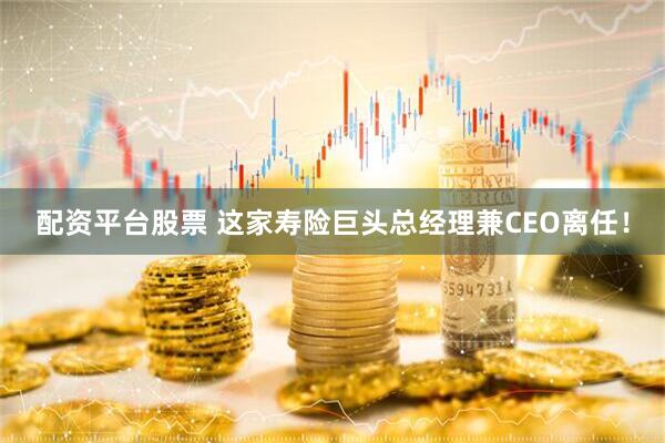 配资平台股票 这家寿险巨头总经理兼CEO离任！