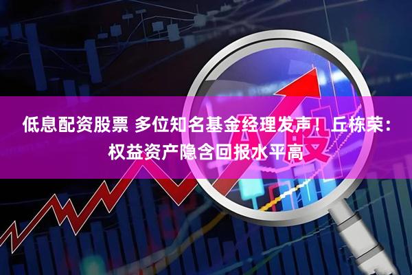 低息配资股票 多位知名基金经理发声！丘栋荣：权益资产隐含回报水平高